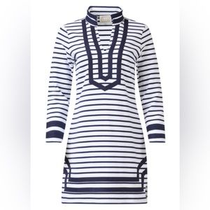 SAIL TO SABLE NWT Navy & White Striped French Terry Tunic Dress SZ M